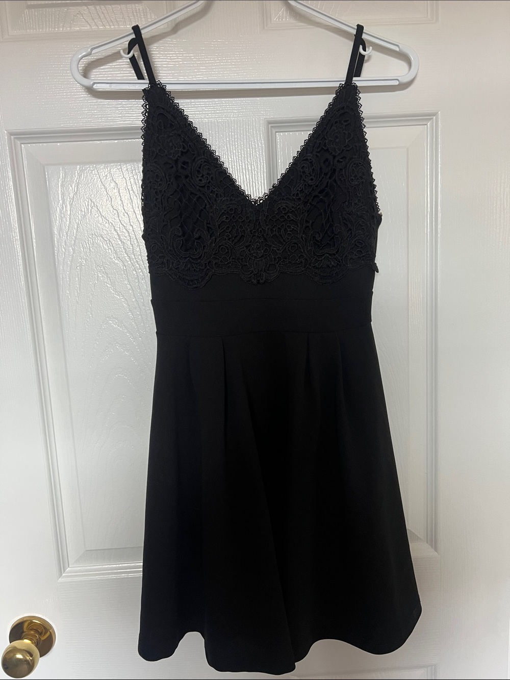 Black Lace V-Neck Fit & Flare Dress